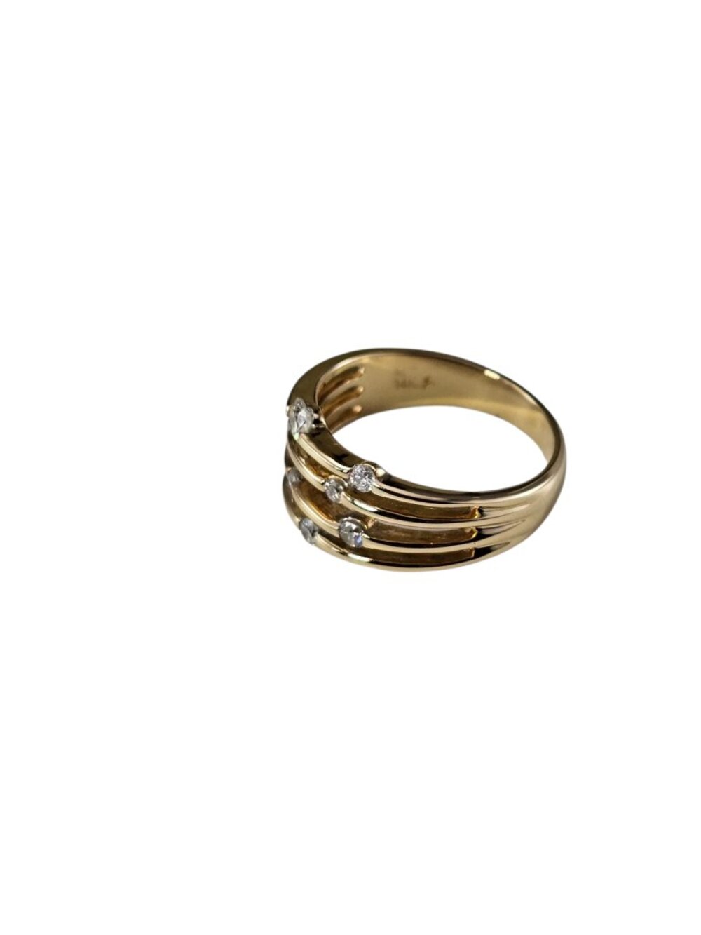 14K Yellow Gold Diamond Multi-Band Ring Size 7 #25412 - Picture 3 of 7